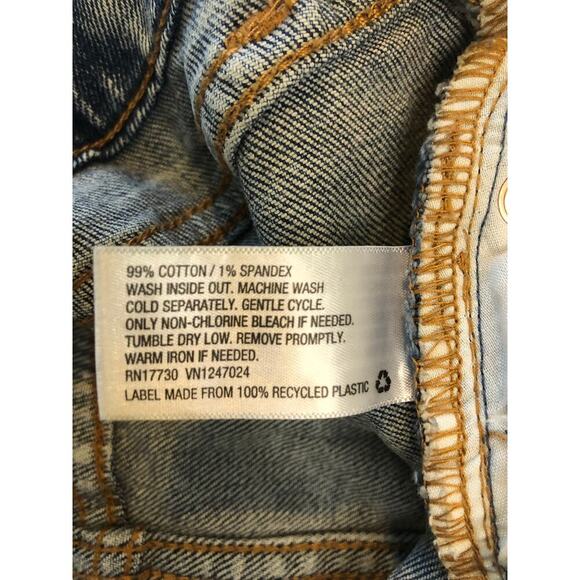 Wild Fable Acid Washed Raw Edge Denim Mini Skirt - Size 4 - Picture 4 of 7